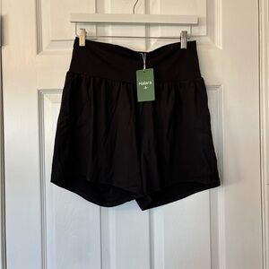 Halara Women’s Black High-Waist Shorts large long (5” inseam) NWT